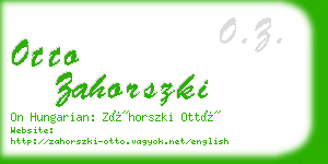 otto zahorszki business card